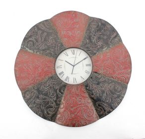 30" Red And Black Metal Analog Novelty Wall Clock