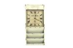 60" X 14" Off White Metal Hanging Wall Decor Clock