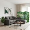 84" Green Canvas Folding Four Panel Screen Room Divider