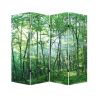 84" Green Canvas Folding Four Panel Screen Room Divider