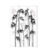 72" Black And White Canvas Folding Three Panel Screen Room Divider