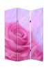 72" Pink Canvas Folding Three Panel Screen Room Divider