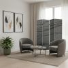84" Gray Canvas Folding Four Panel Screen Room Divider