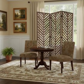 72" Brown Wood Folding Three Panel Screen Room Divider