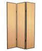 71" Natural Wood Folding Three Panel Screen Room Divider