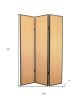 71" Natural Wood Folding Three Panel Screen Room Divider