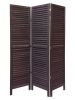 67" Black Wood Folding Three Panel Screen Room Divider