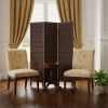 67" Black Wood Folding Three Panel Screen Room Divider
