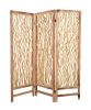 69" Brown Solid Wood Panel Screen Room Divider