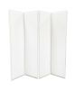 84" White Faux Leather Folding Four Panel Screen Room Divider