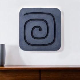 19" X 19" Gray and Black Geometric Sandstone Hanging Dimensional Sculpture