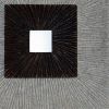 19" X 19" X 2.5" Modern Brown And Gray Ribbed Square Wall Art