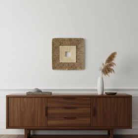 19" X 19" Brown Geometric Sandstone Square Hanging Wall Decor