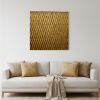 36" X 36" Gold Abstract Wood Hanging Dimensional Sculpture