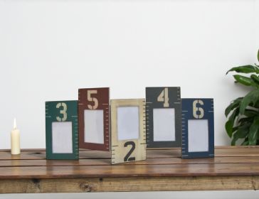 Blue Green And Red Solid Wood Tabletop Picture Frame