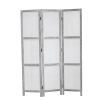 67" Gray Folding Three Panel Screen Room Divider