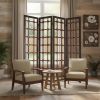 84" Brown Folding Four Panel Screen Room Divider