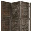 84" Black Wood Folding Four Panel Screen Room Divider