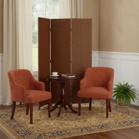 72" Dark Brown Folding Three Panel Screen Room Divider
