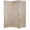 72" Silver Wood Folding Three Panel Screen Room Divider