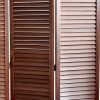 67" Brown Solid Wood Panel Screen Room Divider