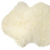 6' Natural Genuine Sheepskin Animal Print Shag Area Rug