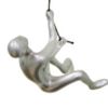 6" X 4" Silver Resin Climbing Man Hanging Dimensional Sculpture