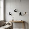 Set of Three Black Resin Climbing Man Hanging Dimensional Sculpture
