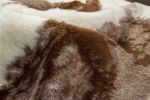 4' X 5' Brown And White Faux Fur Animal Print Washable Area Rug