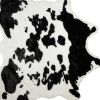 4' X 5' Black And White Faux Cowhide Animal Print Washable Area Rug