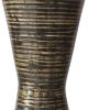 28" Blue And Gold Bamboo Amphora Floor Vase