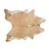 6' X 7' Tan And White Cowhide Cowhide Print Area Rug