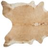 6' X 7' Tan And White Cowhide Cowhide Print Area Rug