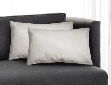 12" X 20" Off White Cowhide Set Of 2 Pillows