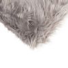 Set of Two 12" X 20" Gray Faux Fur Throw Pillows