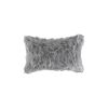 Set of Two 12" X 20" Gray Faux Fur Throw Pillows