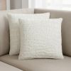 Set of Two Ivory Faux Fur Throw Pillow