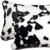 Set of Two 12" X 20" Black and White Throw Pillows