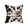 Set of Two 18" Brown And White Faux Fur Throw Pillows