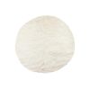 6' X 6' Off White Faux Fur Shag Washable Round Rug