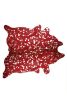 6' X 7' Red And Silver Cowhide Area Rug