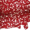 6' X 7' Red And Silver Cowhide Area Rug