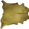5' X 7' Lime Green Cowhide Area Rug