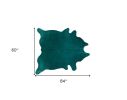 5' X 7' Green Cowhide Area Rug