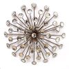 16" X 16" Gold And Clear Abstract Metal Sunburst Hanging Dimensional Sculpture