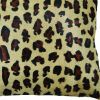 18" Black and Orange Cowhide Throw Pillow