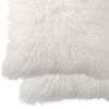 18" X 18" X 5" Off White Faux Fur  Pillow 2 Pack