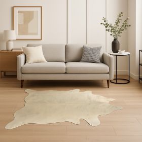 5' X 7' Ivory Cowhide Cowhide Print Area Rug