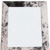 8" x 10" Black And White Cowhide Hanging & Tabletop Picture Frame with Mat