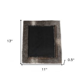 8" x 10" Gray Cowhide Tabletop Picture Frame with Mat